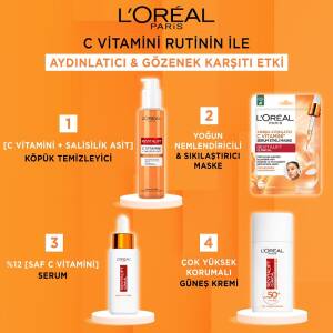 L'Oreal Paris Anında Aydınlatıcı C Vitamini Serum Etkili Kağıt Yüz Maskesi 26 gr - 2