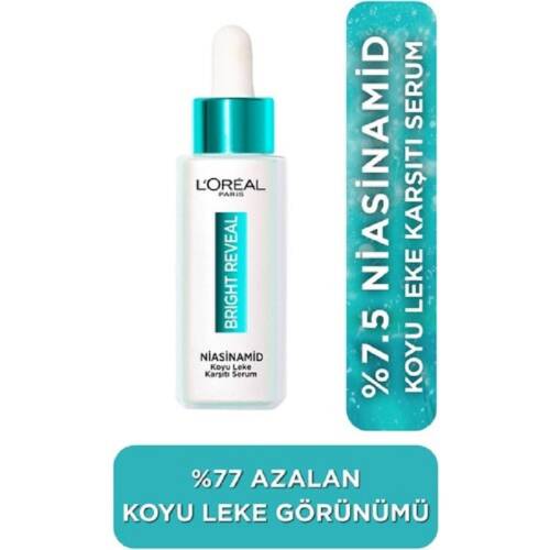 L'Oreal Paris Bright Reveal Sivilce Güneş Yaşlanma Lekelerinde Etkili Koyu Leke Karşıtı Serum 10% Niasinamid 30 ml - 1