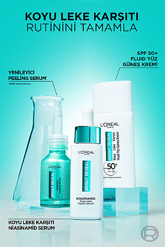L'Oreal Paris Bright Reveal Sivilce Güneş Yaşlanma Lekelerinde Etkili Koyu Leke Karşıtı Serum 10% Niasinamid 30 ml - 5