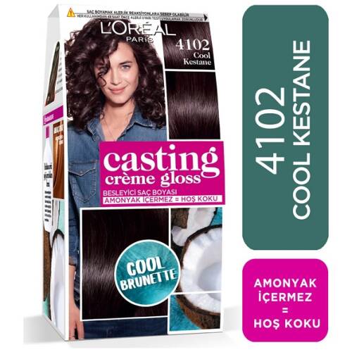 L'Oreal Paris Casting Creme Gloss Saç Boyası - 4102 Cool Kestane - 1