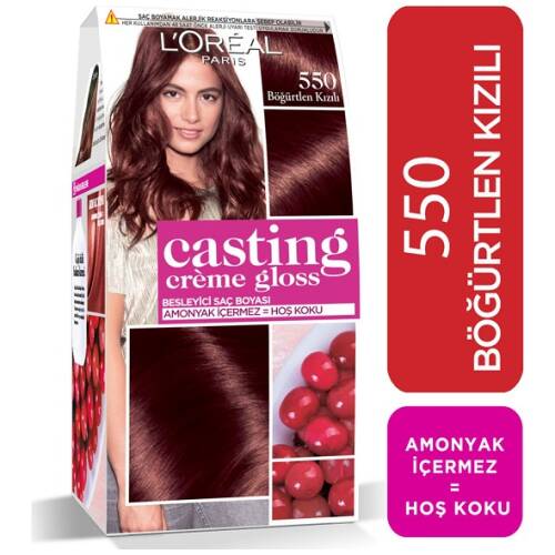 L'Oreal Paris Casting Creme Gloss Saç Boyası - 550 Böğürtlen Kızılı - 1