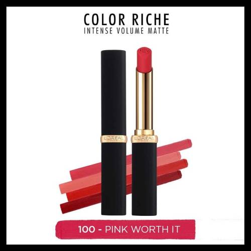L'oreal Paris Color Riche Colors Of Worth Intense Volume Matte Ruj - 100 Pink Worth İt - 1