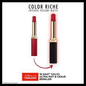 L'oreal Paris Color Riche Colors Of Worth Intense Volume Matte Ruj - 300 Rouge Confident - 4