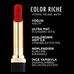 L'Oreal Paris Color Riche İntense Volume Matte Ruj - 603 Wood Nonchalant - 6