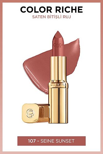 Loreal Paris Color Riche Saten Bitişli Ruj 107 Seine Sunset - 1