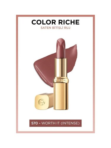Loreal Paris Color Riche Saten Bitişli Ruj - 570 Worth It (Intense) - 1