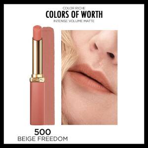 L'oreal Paris Colors Of Worth Color Riche Intense Volume Matte Ruj - 500 Beige Freedom - 4