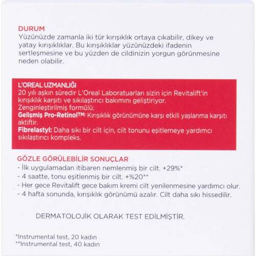 L'Oreal Paris Dermo Revitalift Kırışık Karşıtı Gece Kremi 50 ml - 6