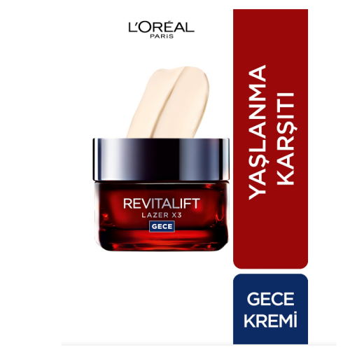 L'Oreal Paris Dermo Revitalift Laser X3 Yoğun Yaşlanma Karşıtı Gece Kremi 50 ml - 1