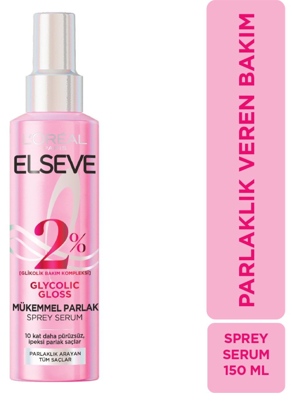 Elseve Glycolic Gloss Mükemmel Parlaklık Veren Saç Bakım Sprey Serumu 150 ml