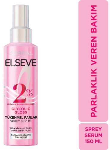 Elseve Glycolic Gloss Mükemmel Parlaklık Veren Saç Bakım Sprey Serumu 150 ml - 1