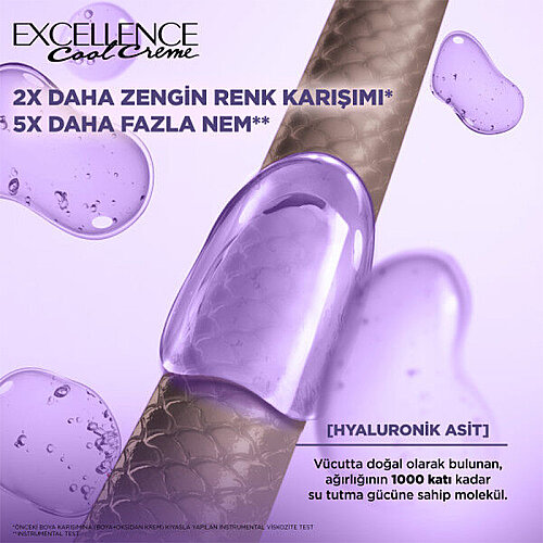 Loreal Paris Excellence Cool Creme Saç Boyası 6.11 Ekstra Küllü Koyu Kumral - 2