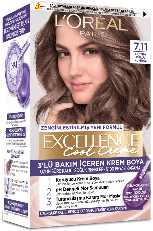 Loreal Paris Excellence Cool Creme Saç Boyası - 7.11 Ekstra Küllü Kumral