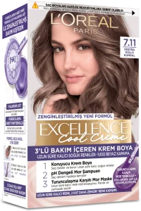 Loreal Paris Excellence Cool Creme Saç Boyası - 7.11 Ekstra Küllü Kumral