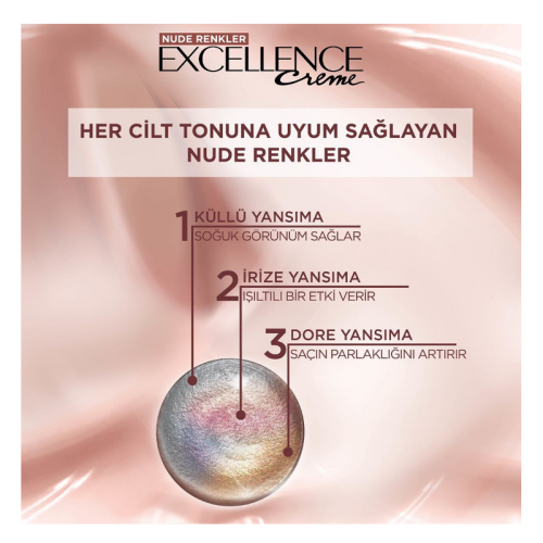 L'Oreal Paris Excellence Creme Nude Renkler Saç Boyası - 3U Nude Koyu Kahve - 3