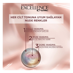 L'Oreal Paris Excellence Creme Nude Renkler Saç Boyası - 7U Nude Kumral - 3