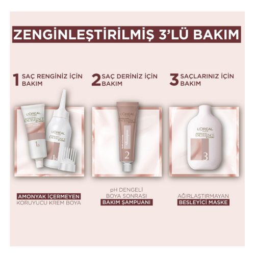 L'Oreal Paris Excellence Creme Nude Renkler Saç Boyası - 7U Nude Kumral - 4