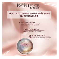 L'Oreal Paris Excellence Creme Nude Renkler Saç Boyası - 8U Nude Koyu Sarı - 3