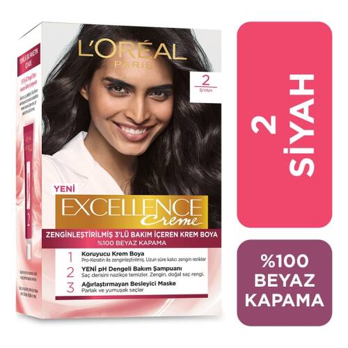 L'Oreal Paris Excellence Creme Saç Boyası - 2 Siyah - 1