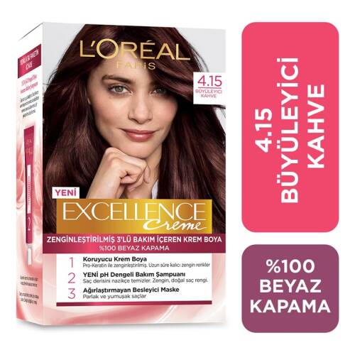 L'Oreal Paris Excellence Creme Saç Boyası - 4.15 Büyüleyici Kahve - 1