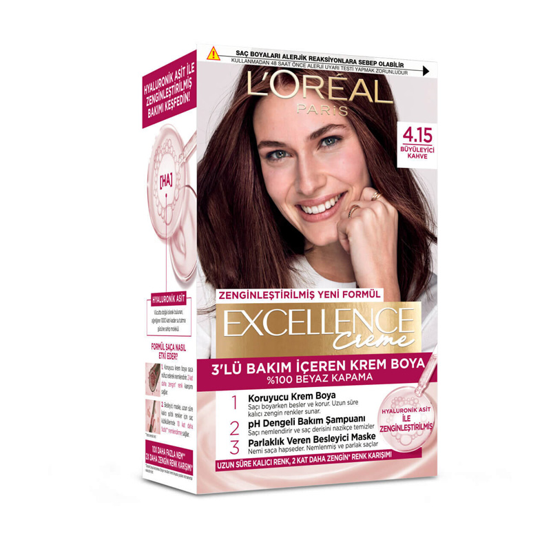 Loreal Paris Excellence Creme Saç Boyası - 4.15 Büyüleyici Kahve