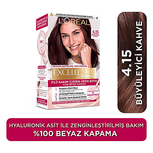 Loreal Paris Excellence Creme Saç Boyası - 4.15 Büyüleyici Kahve - 2