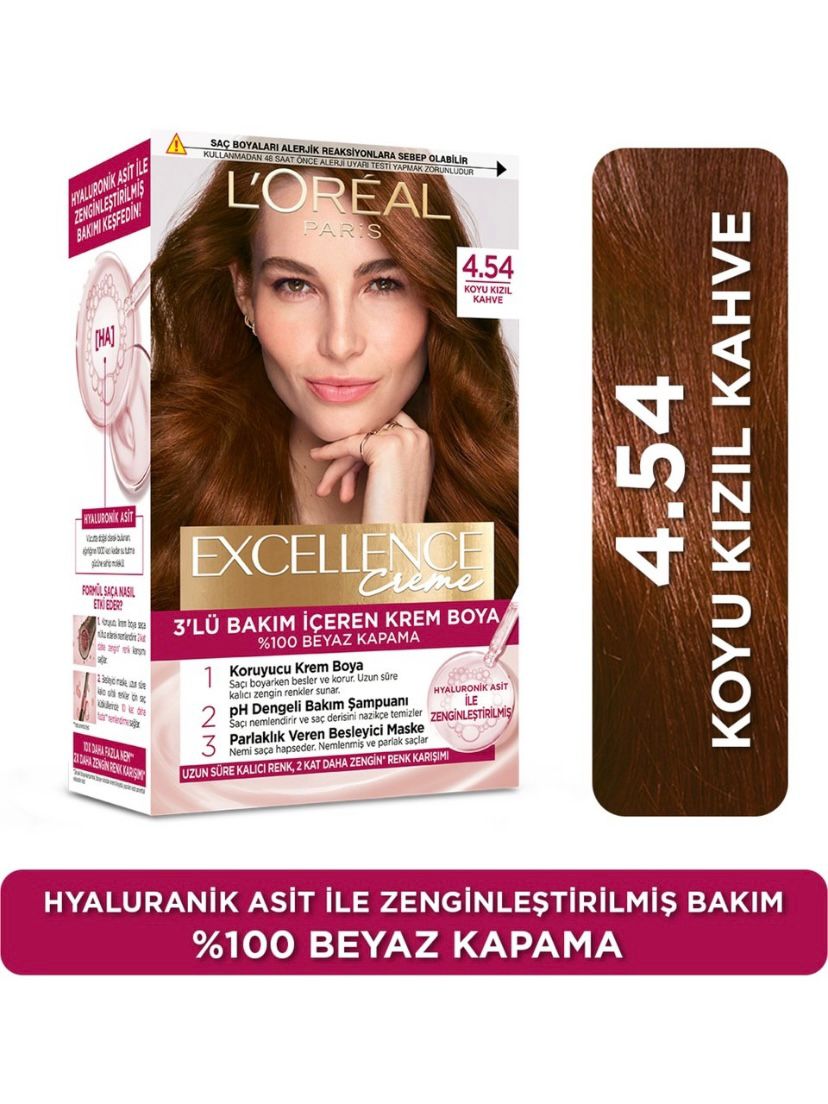 Loreal Paris Excellence Creme Saç Boyası - 4.54 Koyu Kızıl Kahve