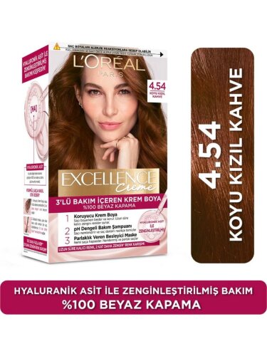 Loreal Paris Excellence Creme Saç Boyası - 4.54 Koyu Kızıl Kahve - 1