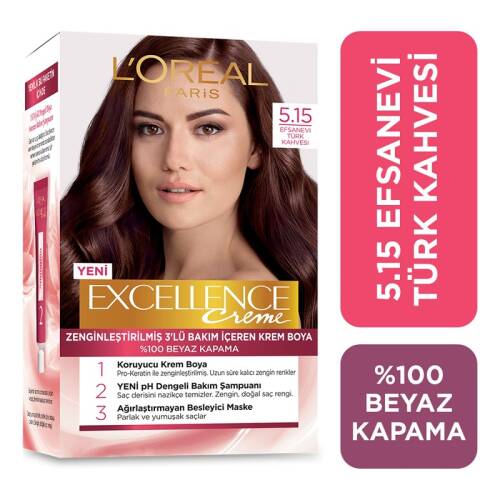 L'Oreal Paris Excellence Creme Saç Boyası - 5.15 Efsanevi Türk Kahvesi - 1