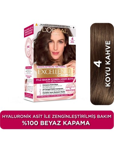 Loreal Paris Excellence Creme Saç Boyası 4 Kahve - 1