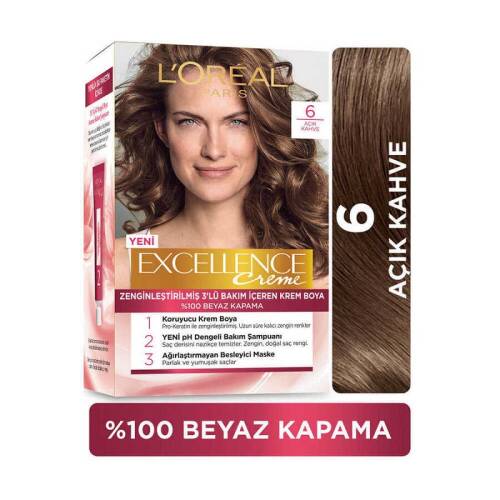 L'Oreal Paris Excellence Saç Boyası 6 - Açık Kahve - 1