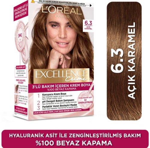 Loreal Paris Excellence Creme Saç Boyası 6.3 Açık Karamel - 1
