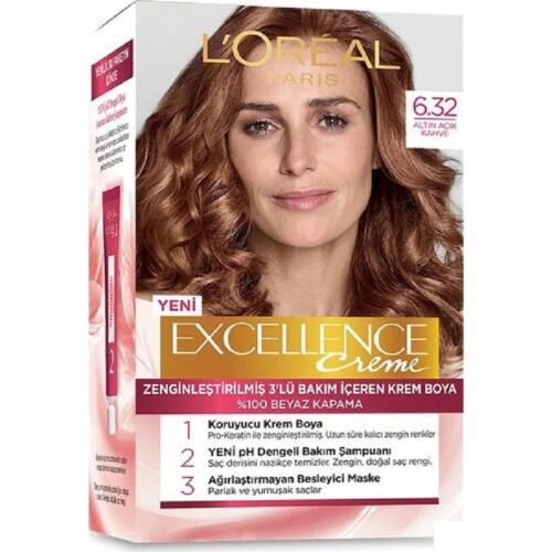 L'Oreal Paris Excellence Saç Boyası 6.32 Altın Açık Kahve - 1