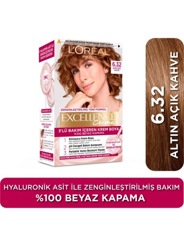 Loreal Paris Excellence Creme Saç Boyası 6.32 Altın Açık Kahve - 1