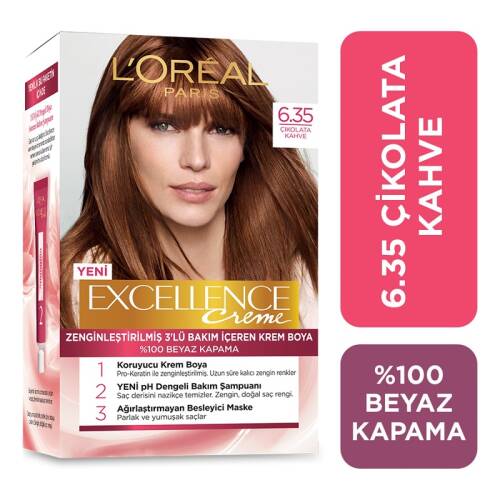 L'Oreal Paris Excellence Saç Boyası 6.35 Çikolata Kahve - 1