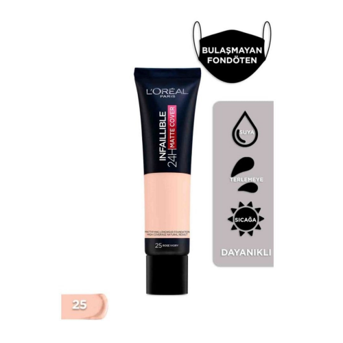 L'Oreal Paris Fondoten İnfaillible Matte Cover 25 - 1