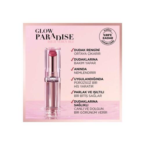 L'Oreal Paris Glow Paradise Balm in Lipstick - 191 Nude Heaven - 4
