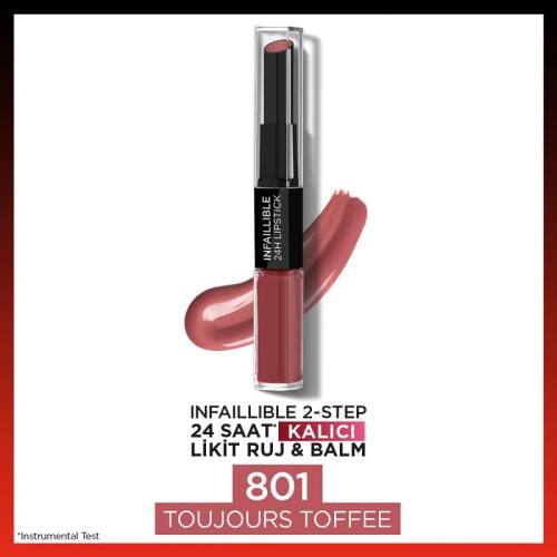 L'Oreal Paris İnfaillable Lipstick 2 Steps - 801 Toujours - 1