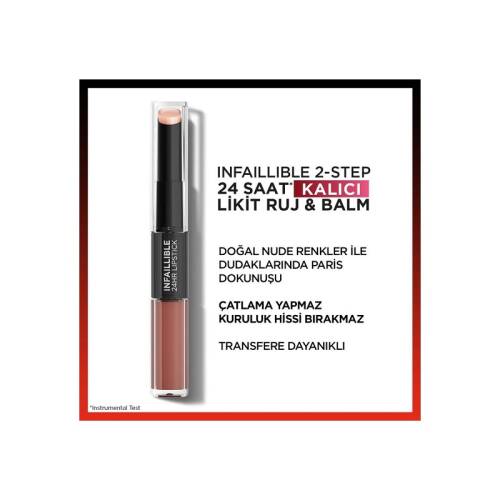 L'Oreal Paris Infaillible 2-Step 24 Saat Kalıcı Likit Ruj & Balm - 101 Everlasting Paris - 3