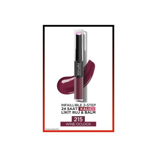 L'Oreal Paris Infaillible 2-Step 24 Saat Kalıcı Likit Ruj Balm - 215 Wine Oclock - 1