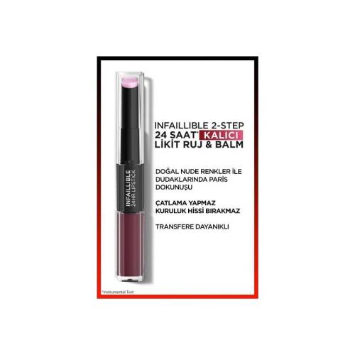 L'Oreal Paris Infaillible 2-Step 24 Saat Kalıcı Likit Ruj Balm - 215 Wine Oclock - 2