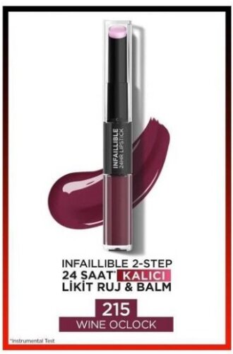 Loreal Paris Infaillible 2 Step 24 Saat Kalıcı Likit Ruj & Balm - 215 Wine Oclock - 1