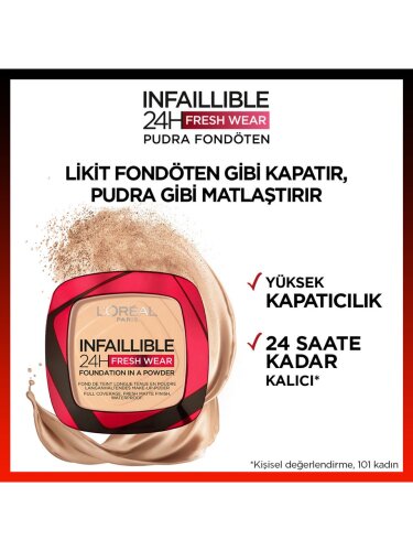 Loreal Paris Infaillible 24H Fresh Wear Pudra Fondöten - 180 Rose Sand - 2