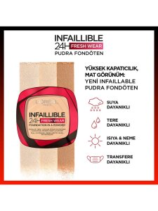Loreal Paris Infaillible 24H Fresh Wear Pudra Fondöten - 180 Rose Sand - 3