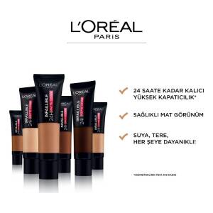 L'Oreal Paris Infaillible 32H Matte Cover Yüksek Kapatıcı Fondöten - Sıcak Alt Ton 145 - 7