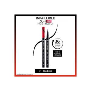 L'Oreal Paris Infaillible 36H grip Micro Fine Eyeliner - 01 Obsidian Siyah - 2