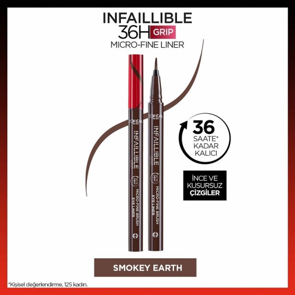 L'Oreal Paris Infaillible 36H Grip Micro Fine Eyeliner - 02 Smokey Earth - 1