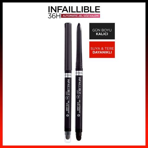 L'Oreal Paris Infaillible Automatic Jel Göz Kalemi - 002 Matte Black - 1