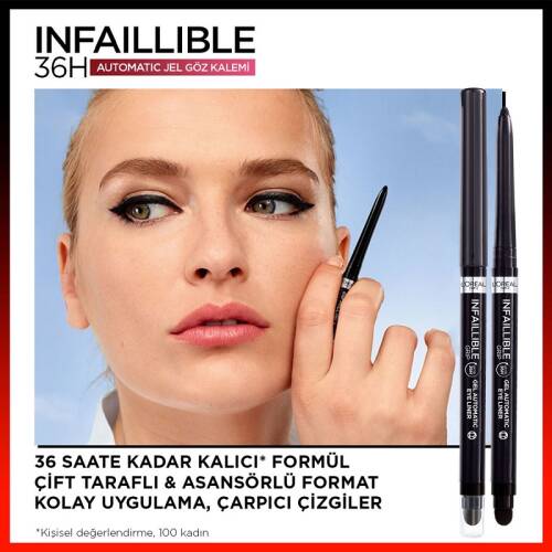 L'Oreal Paris Infaillible Automatic Jel Göz Kalemi - 002 Matte Black - 2