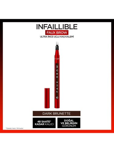 Loreal Paris Infaillible Faux Brow Ultra İnce Uçlu Kaş Kalemi - Dark Brunette - 1